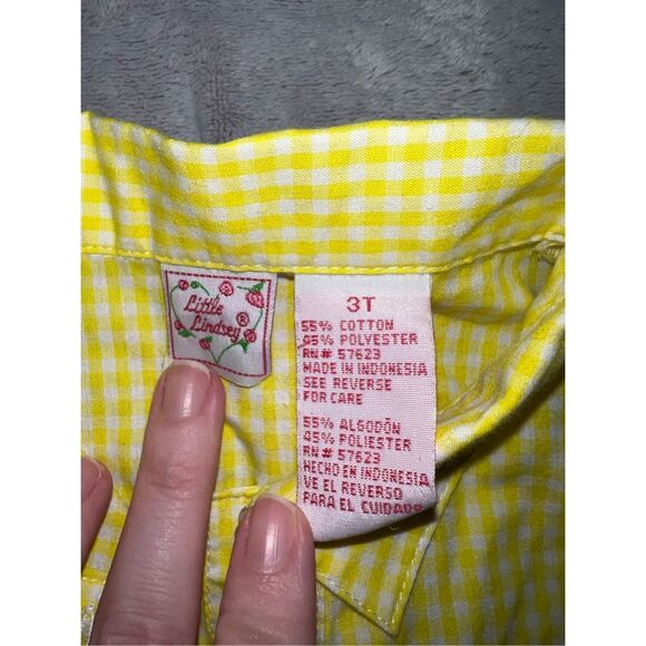 Vintage Frilly Girls Toddler 3T Yellow Eyelet Button Down Tank - Picture 2 of 6